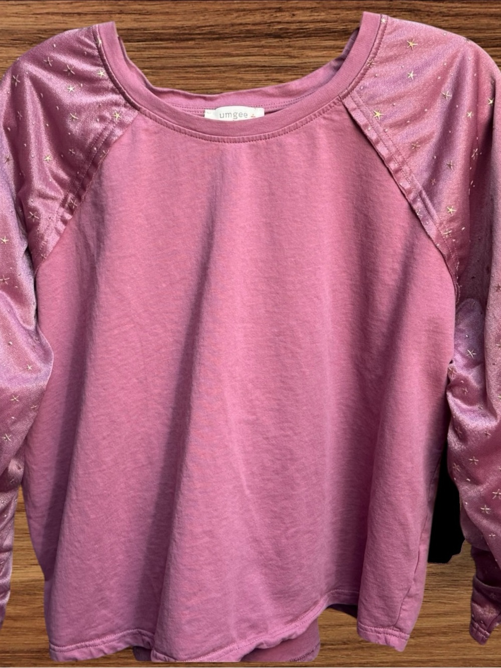 Umgee Mauve Pullover with Metallic Star Sleeves